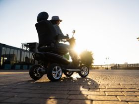 Woman Riding a Mobility Scooter in St. Petersburg, FL